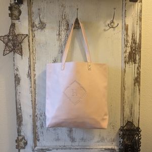 Thirty-One All Around Town Tote Blush  Faux Leather and Monogram EUC